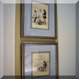 A12. Pair of framed original paintings by J. L. Findlay for greeting card designs. 
